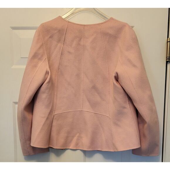Talbots Womens Jacket Size XL Light Pink Merino Wool Open Front Blazer - Picture 2 of 11